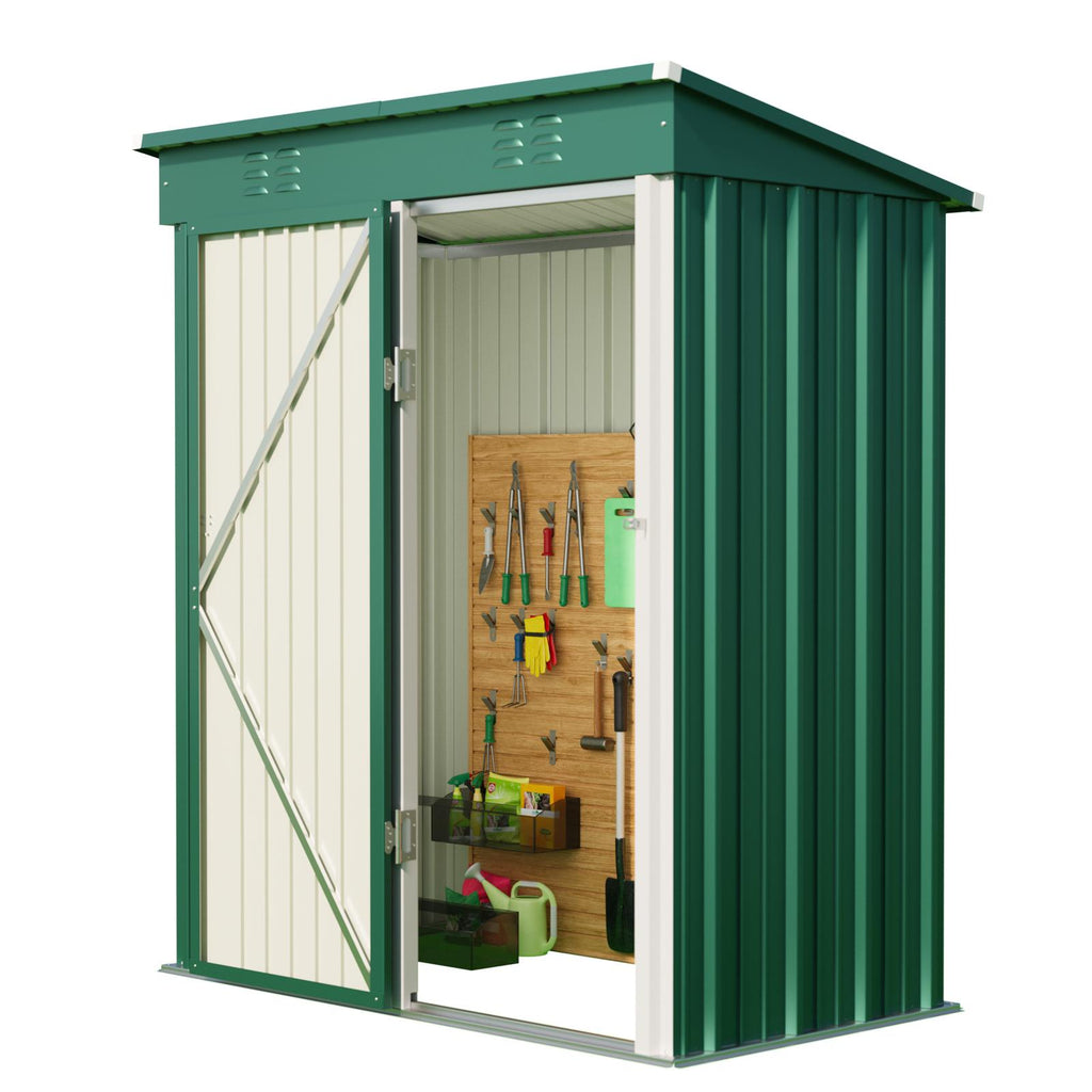 Bealife CC21 Abri de jardin métallique avec toit incliné, Abri de jardin résistant aux intempéries pour outils de jardin et accessoires d'extérieur