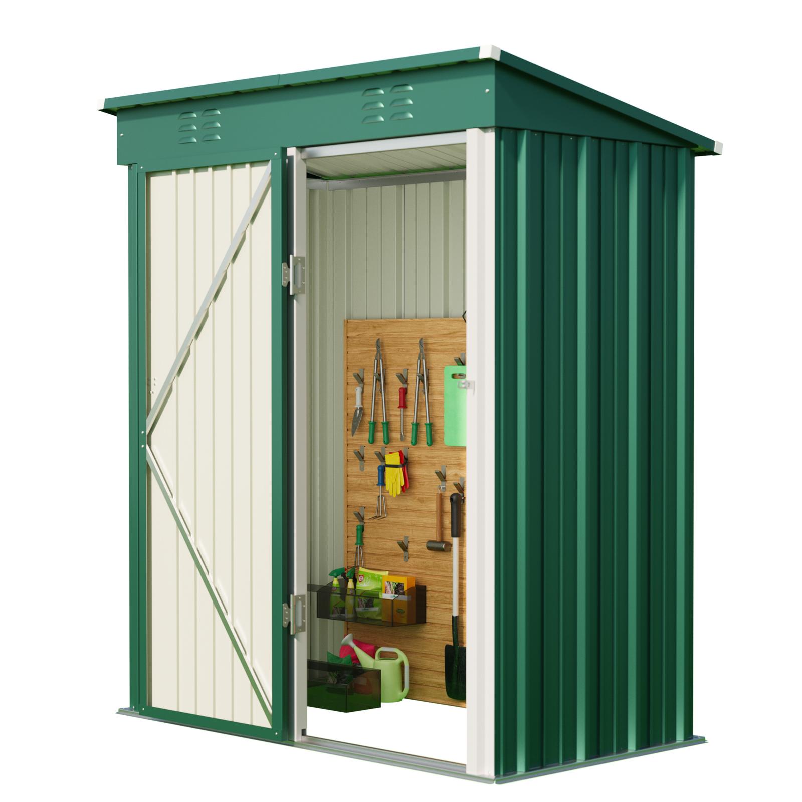 Bealife CC21 Abri de jardin métallique avec toit incliné, Abri de jardin résistant aux intempéries pour outils de jardin et accessoires d'extérieur