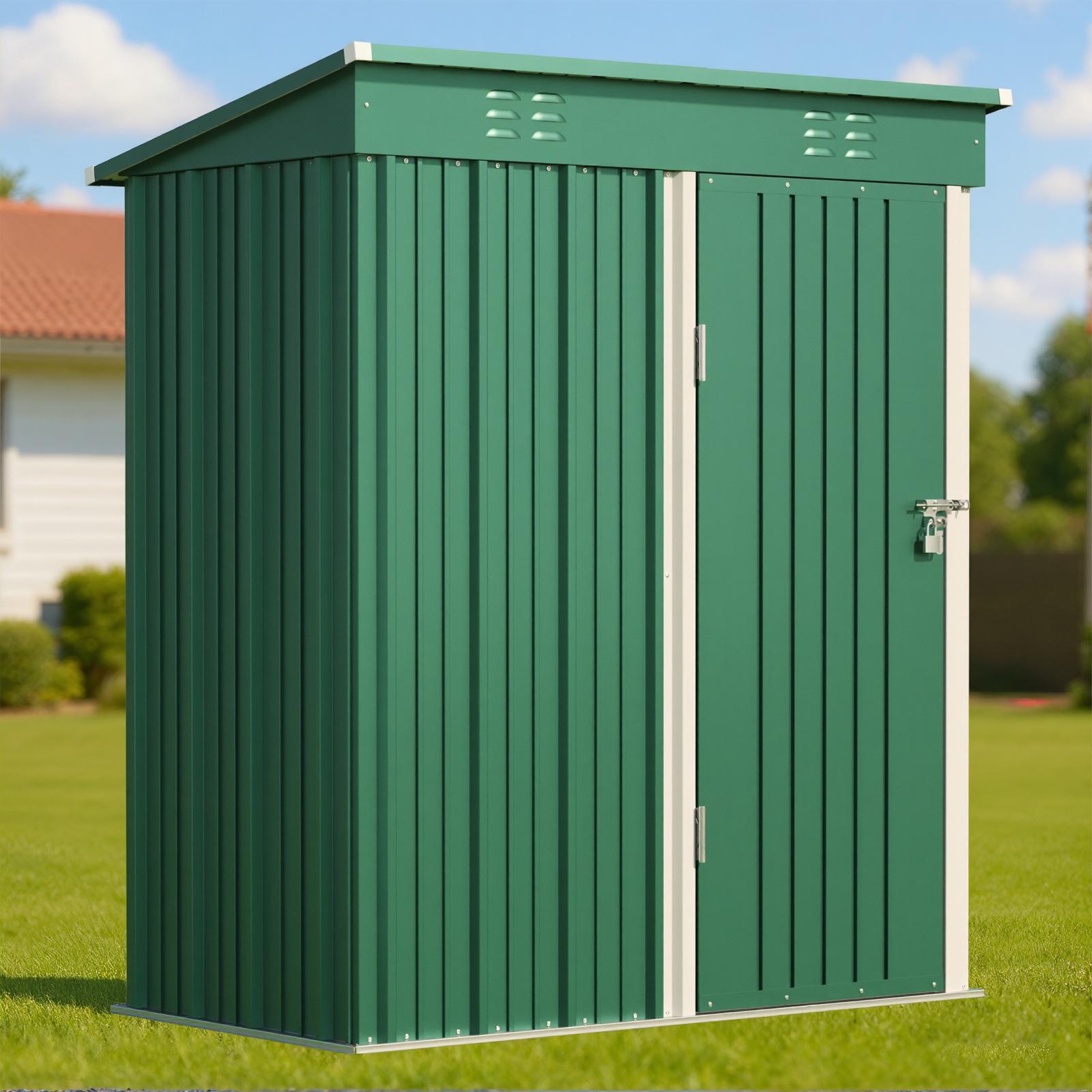 Bealife CC21 Abri de jardin métallique avec toit incliné, Abri de jardin résistant aux intempéries pour outils de jardin et accessoires d'extérieur