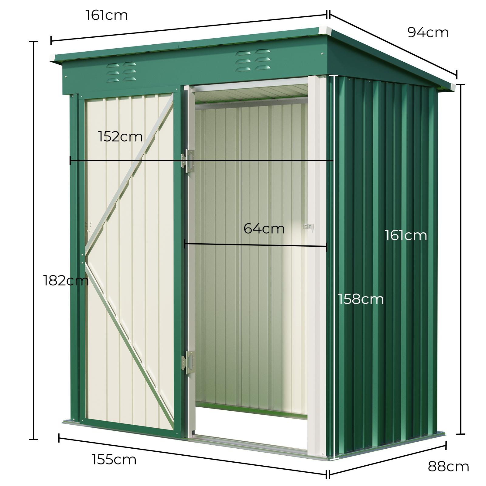 Bealife CC21 Abri de jardin métallique avec toit incliné, Abri de jardin résistant aux intempéries pour outils de jardin et accessoires d'extérieur