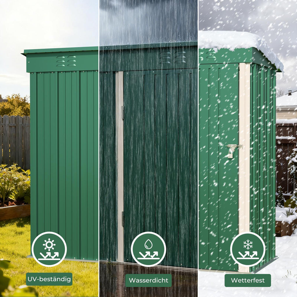 Bealife CC21 Abri de jardin métallique avec toit incliné, Abri de jardin résistant aux intempéries pour outils de jardin et accessoires d'extérieur