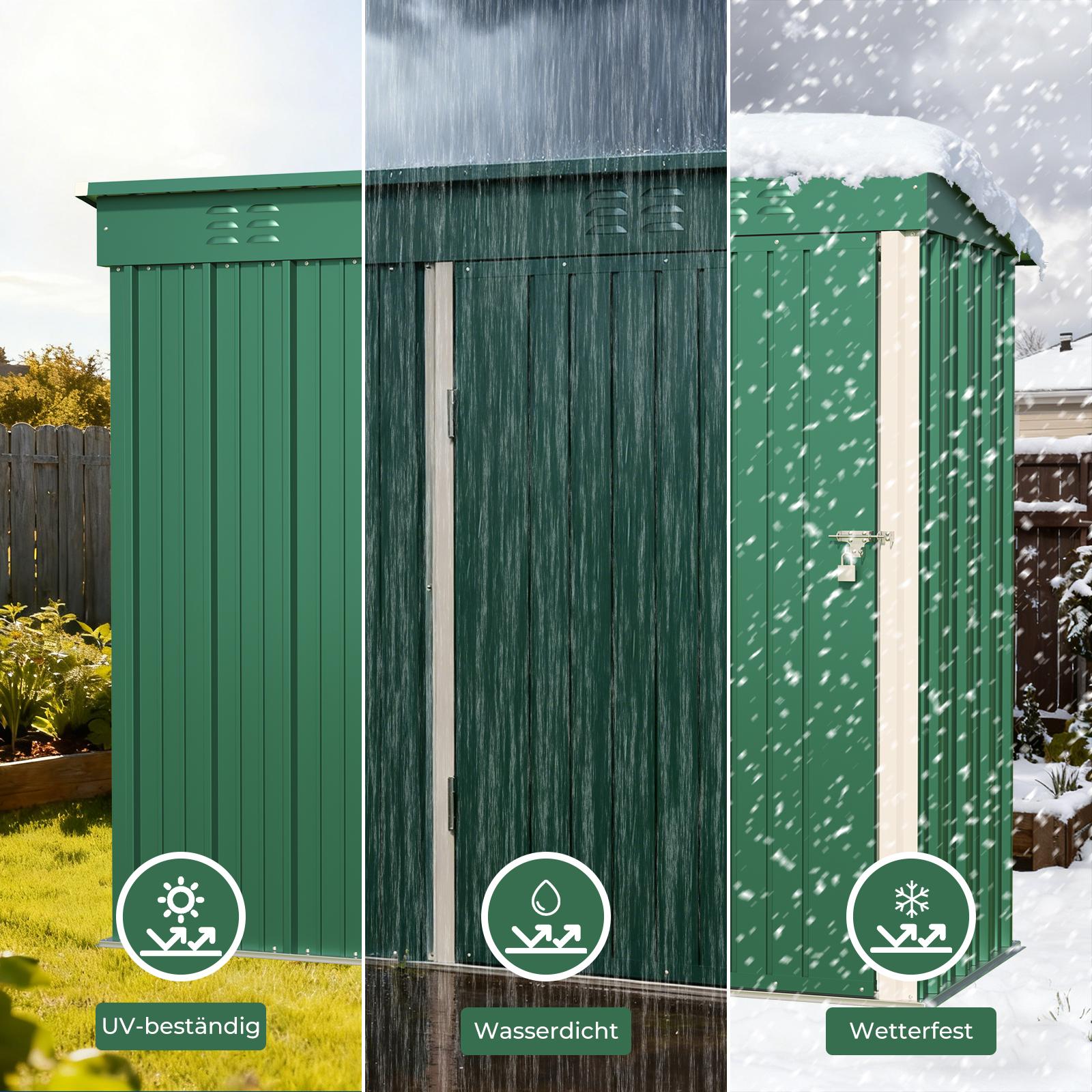 Bealife CC21 Abri de jardin métallique avec toit incliné, Abri de jardin résistant aux intempéries pour outils de jardin et accessoires d'extérieur