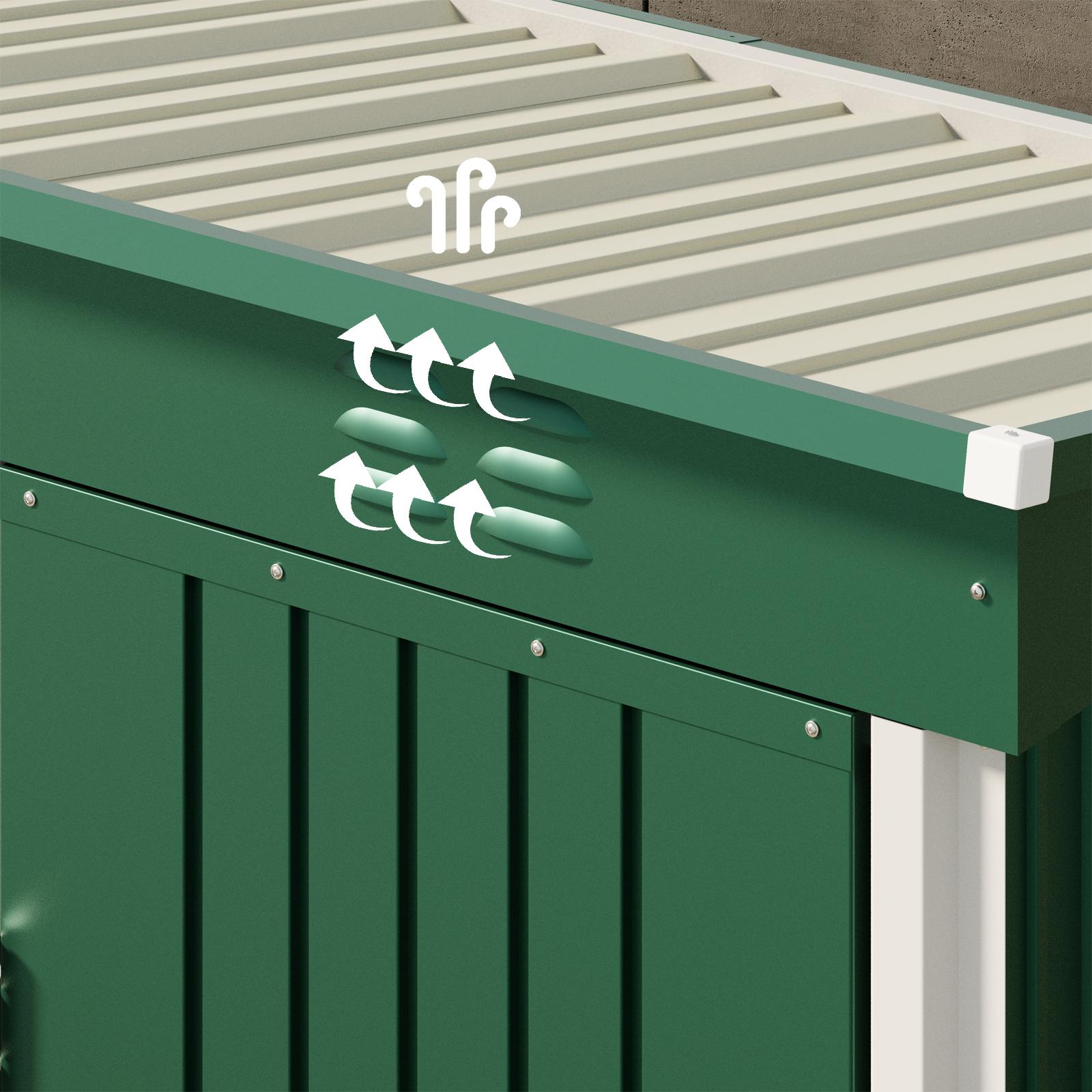 Bealife CC21 Abri de jardin métallique avec toit incliné, Abri de jardin résistant aux intempéries pour outils de jardin et accessoires d'extérieur