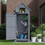 Bealife CC31 Abri de jardin étroit avec toit triangulaire élargi et plusieurs étagères pour jardin et terrasse