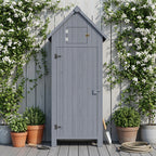 Bealife CC31 Abri de jardin étroit avec toit triangulaire élargi et plusieurs étagères pour jardin et terrasse