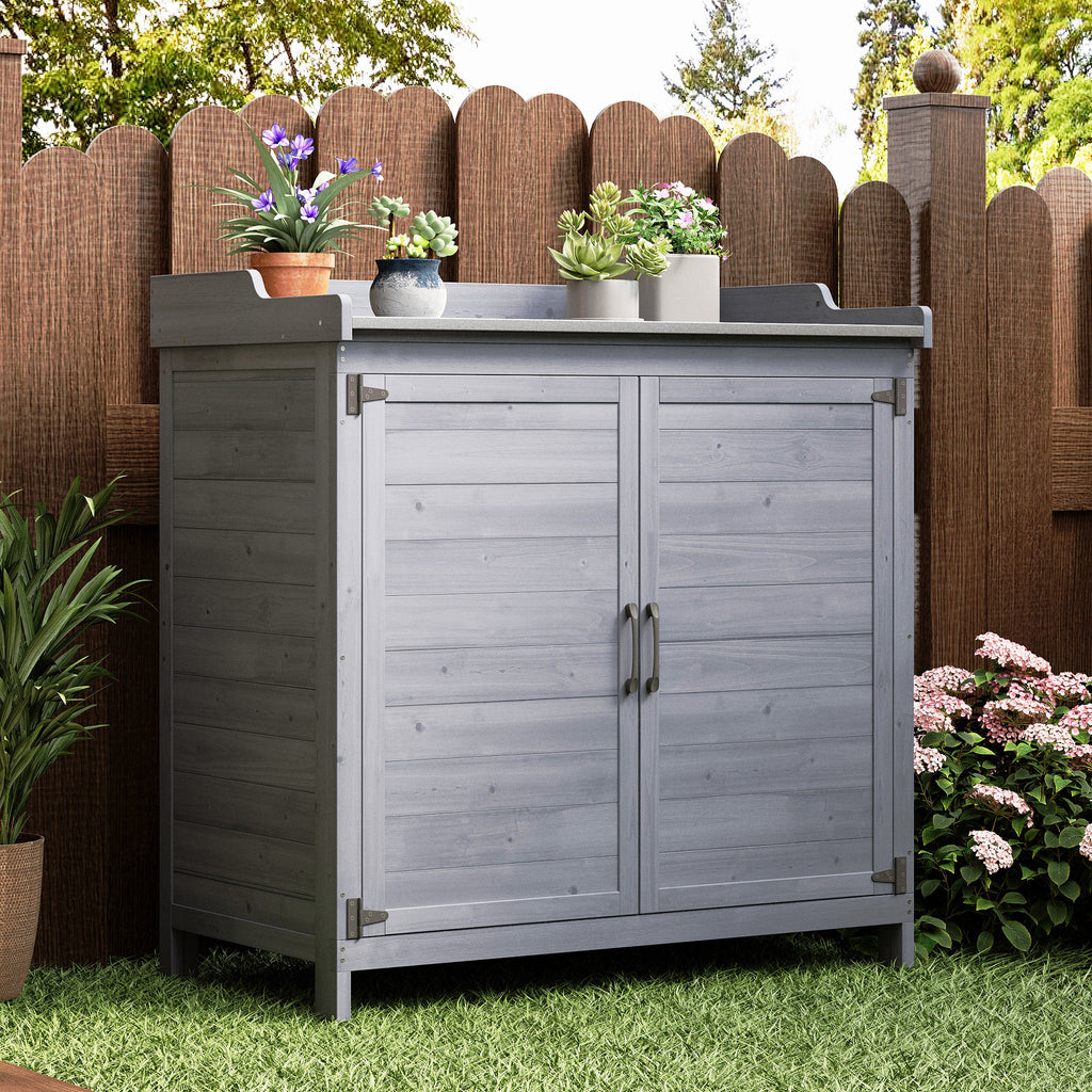 Bealife CC50 Garden Cabinet with Base Cabinet, Potting Bench with Worktop and 1 Movable Shelf