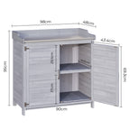 Bealife CC50 Garden Cabinet with Base Cabinet, Potting Bench with Worktop and 1 Movable Shelf