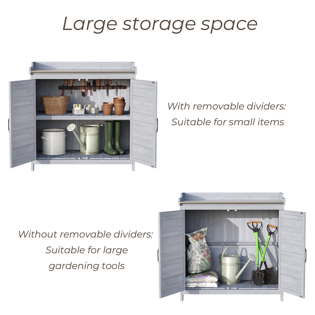 Bealife CC50 Garden Cabinet with Base Cabinet, Potting Bench with Worktop and 1 Movable Shelf