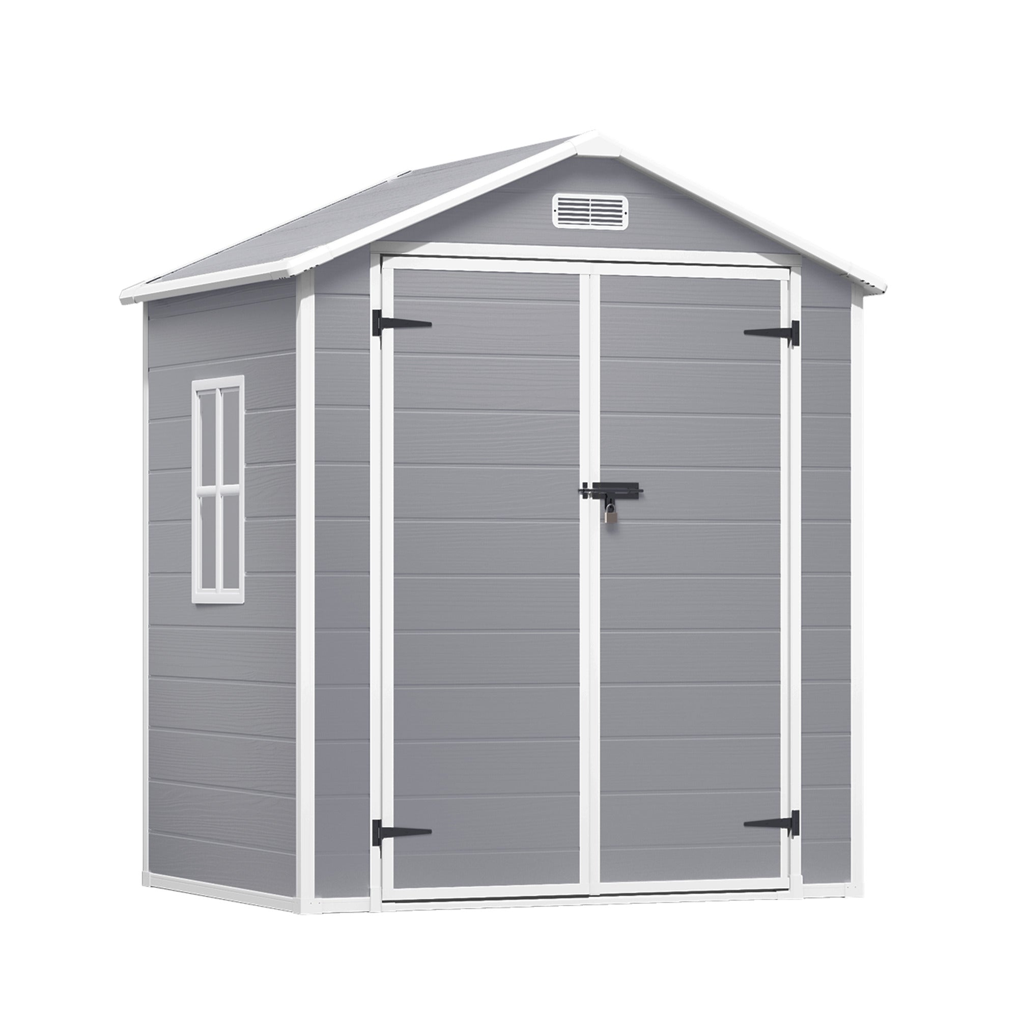 Bealife CC70 Abris de jardin avec toit triangulaire élargi, grand espace de rangement, cabanon de rangement extérieur, pour arrière-cour, terrasse, pelouse
