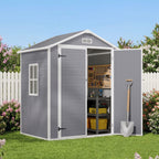 Bealife CC70 Abris de jardin avec toit triangulaire élargi, grand espace de rangement, cabanon de rangement extérieur, pour arrière-cour, terrasse, pelouse