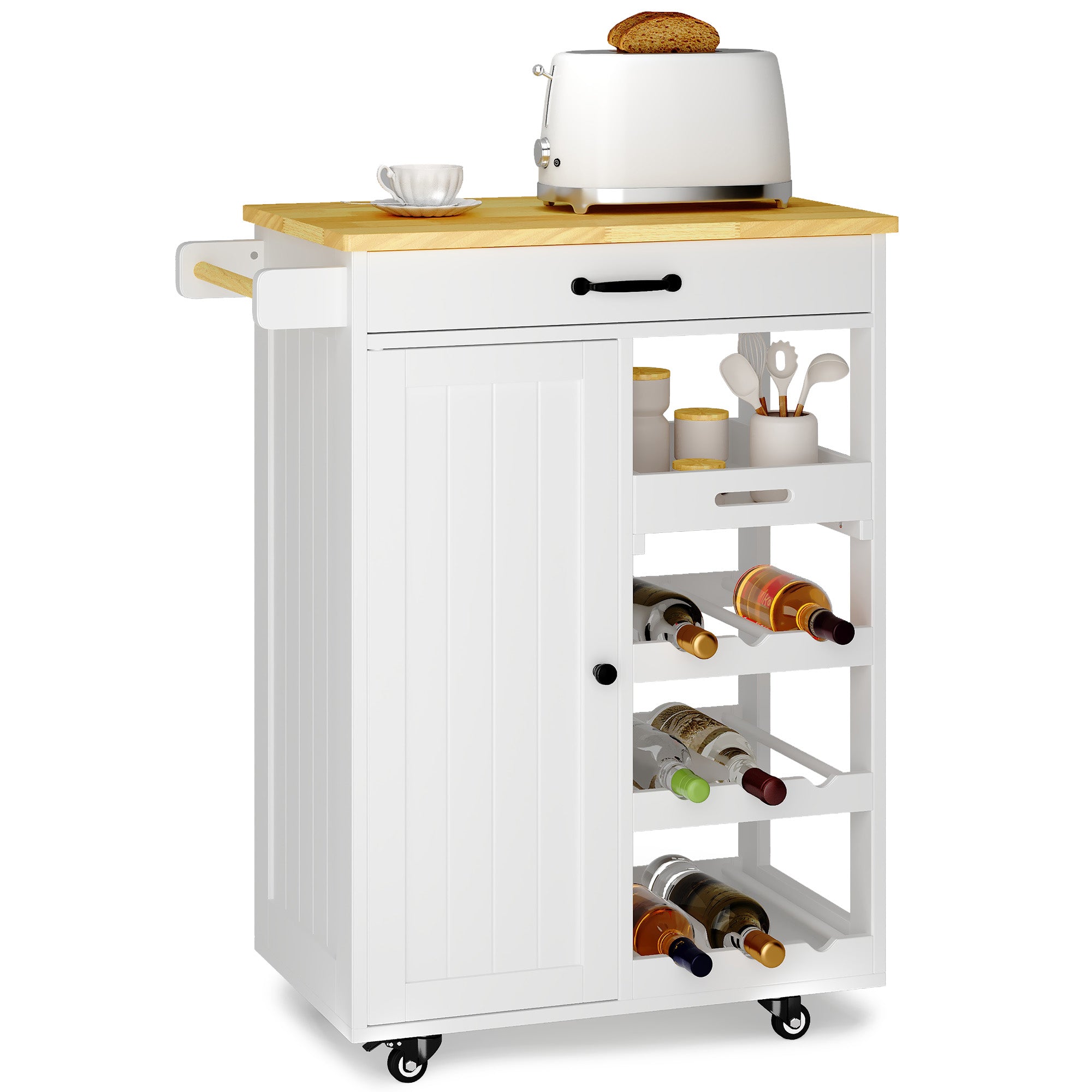Bealife KC52 Desserte de cuisine à roulettes, Chariot de service avec rangement multifonctionnel