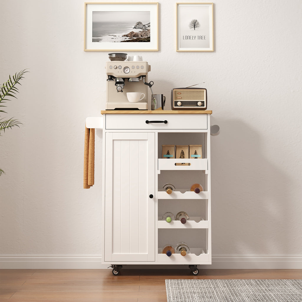 Bealife KC52 Desserte de cuisine à roulettes, Chariot de service avec rangement multifonctionnel