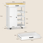 Bealife KC52 Desserte de cuisine à roulettes, Chariot de service avec rangement multifonctionnel
