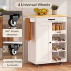 Bealife KC52 Desserte de cuisine à roulettes, Chariot de service avec rangement multifonctionnel