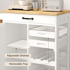 Bealife KC52 Desserte de cuisine à roulettes, Chariot de service avec rangement multifonctionnel