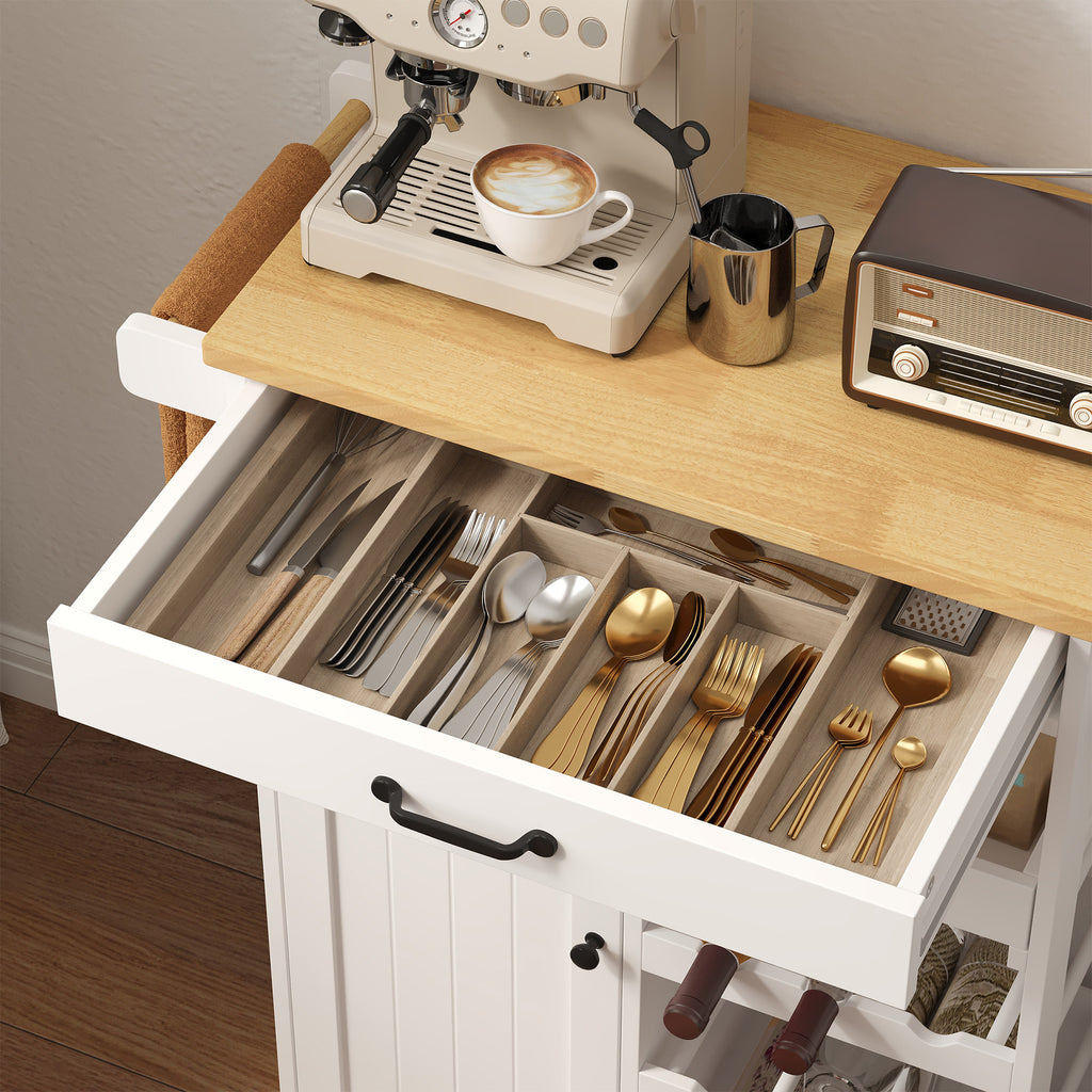Bealife KC52 Desserte de cuisine à roulettes, Chariot de service avec rangement multifonctionnel