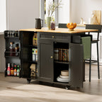 Bealife KC90 Chariot de cuisine pliable sur roulettes, Desserte mobile avec grand espace de rangement, Chariot de service multifonctionnel avec plan de travail pour cuisine