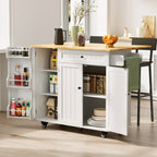 Bealife KC90 Chariot de cuisine pliable sur roulettes, Desserte mobile avec grand espace de rangement, Chariot de service multifonctionnel avec plan de travail pour cuisine
