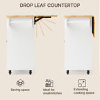 Bealife KC90 Chariot de cuisine pliable sur roulettes, Desserte mobile avec grand espace de rangement, Chariot de service multifonctionnel avec plan de travail pour cuisine