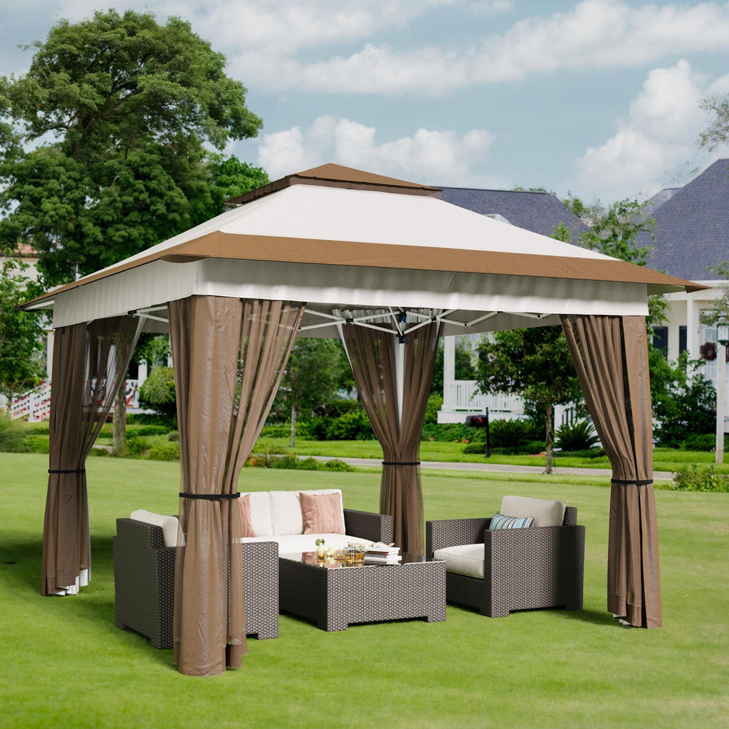 Bealife CT20 Pavillon Pop-Up Réglable en Hauteur, Imperméable & Protection UV | 3,35x3,35m