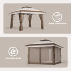 Bealife CT20 Pavillon Pop-Up Réglable en Hauteur, Imperméable & Protection UV | 3,35x3,35m