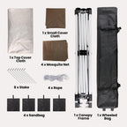 Bealife CT20 Pavillon Pop-Up Réglable en Hauteur, Imperméable & Protection UV | 3,35x3,35m