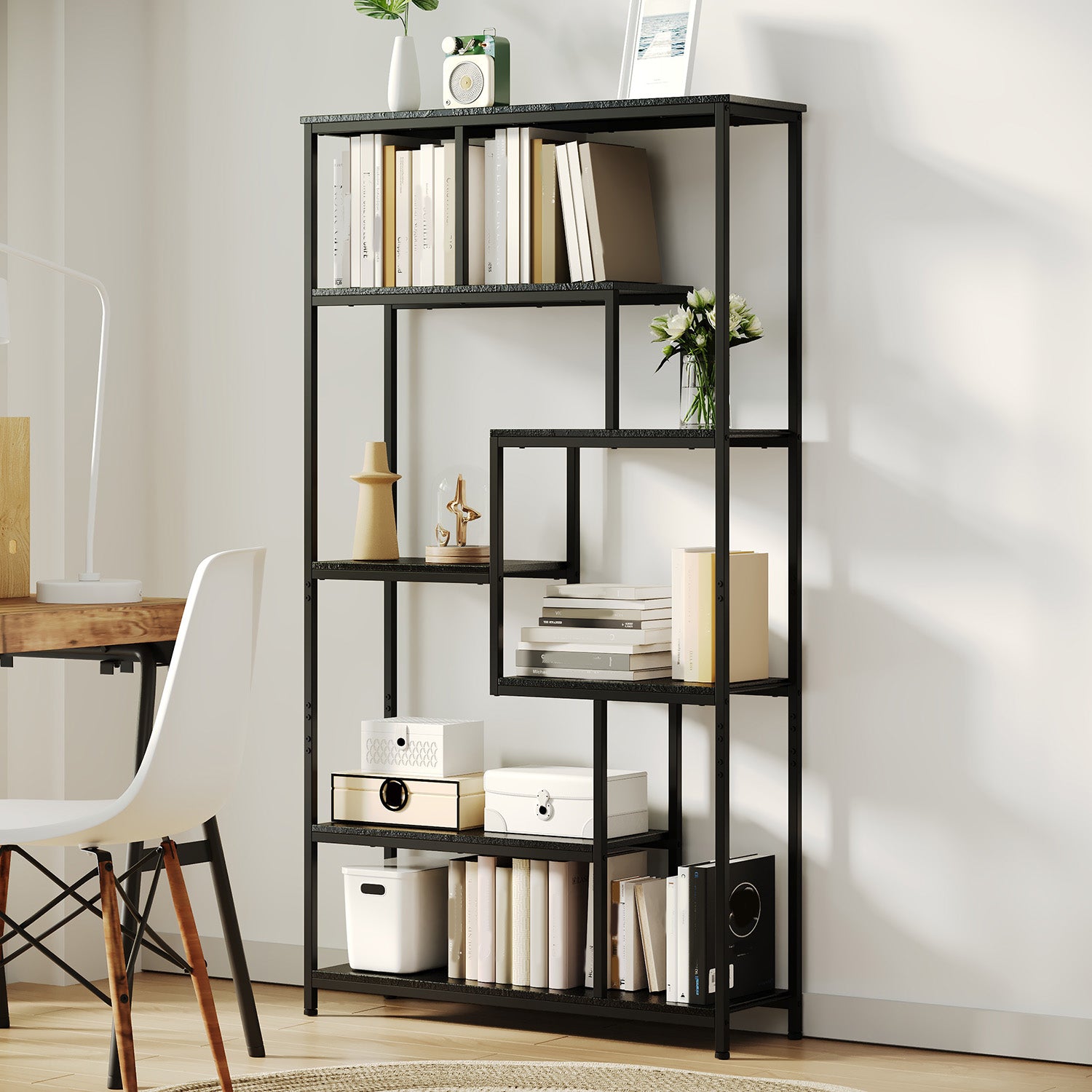 Bealife FS13 Bookshelf, 5-Tier Freestanding Open Bookcase