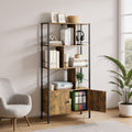 Bealife FS28 Bookshelf with Cabinet, Freestanding Hallway Shelf