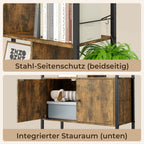 Bealife FS28 Bookshelf with Cabinet, Freestanding Hallway Shelf