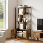 Bealife FS28 Bookshelf with Cabinet, Freestanding Hallway Shelf