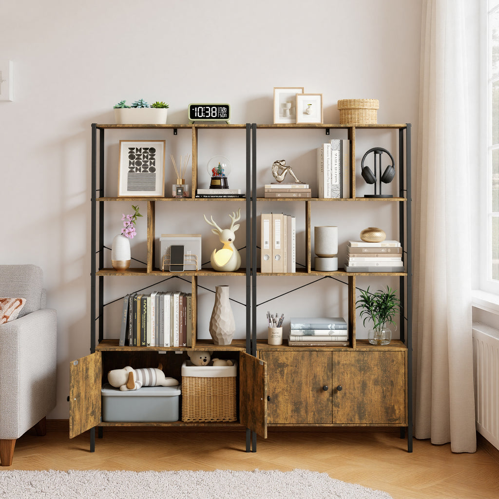 Bealife FS28 Bookshelf with Cabinet, Freestanding Hallway Shelf