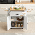 Bealife AK61 Desserte de cuisine mobile, Chariot de service avec plan de travail, 1 tiroir, étagère à épices et porte-serviettes