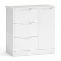 Bealife AP114 Commode à 1 porte et 3 tiroirs, anti-basculement et fermeture magnétique pour salle de bain, couloir et chambre