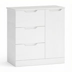 Bealife AP114 Commode à 1 porte et 3 tiroirs, anti-basculement et fermeture magnétique pour salle de bain, couloir et chambre