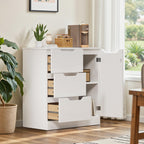 Bealife AP114 Commode à 1 porte et 3 tiroirs, anti-basculement et fermeture magnétique pour salle de bain, couloir et chambre