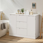 Bealife AP115 Commodes avec 2 portes et 3 tiroirs, grand espace de rangement, résistantes à l'eau et anti-basculement pour salons et salles de bains spacieux