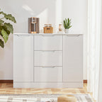 Bealife AP115 Commodes avec 2 portes et 3 tiroirs, grand espace de rangement, résistantes à l'eau et anti-basculement pour salons et salles de bains spacieux