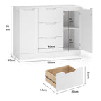 Bealife AP115 Commodes avec 2 portes et 3 tiroirs, grand espace de rangement, résistantes à l'eau et anti-basculement pour salons et salles de bains spacieux