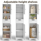 Bealife AP13 Slim Bathroom Cabinet 170 cm – Height-Adjustable Shelves and Anti-Tip Device