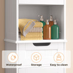 Bealife AP13 Slim Bathroom Cabinet 170 cm – Height-Adjustable Shelves and Anti-Tip Device