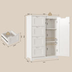 Bealife AP26 Bathroom Sideboard, Slim Bathroom Cabinet with 4 Drawers and 1 Door