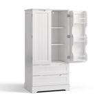 Bealife AP28 Buffet armoire de cuisine haute avec 2 tiroirs et 2 portes, également utilisable comme garde-manger