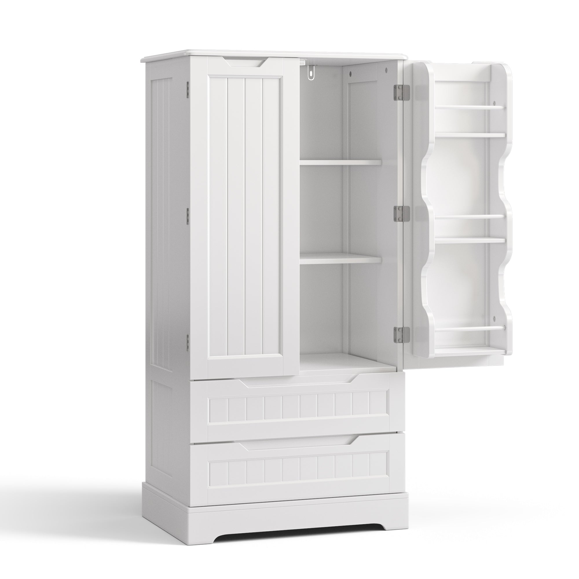 Bealife AP28 Sideboard Tall Kitchen Cabinet with 2 Drawers and 2 Doors, also as a Pantry Cabinet