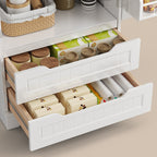 Bealife AP28 Buffet armoire de cuisine haute avec 2 tiroirs et 2 portes, également utilisable comme garde-manger