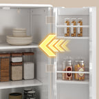 Bealife AP28 Buffet armoire de cuisine haute avec 2 tiroirs et 2 portes, également utilisable comme garde-manger