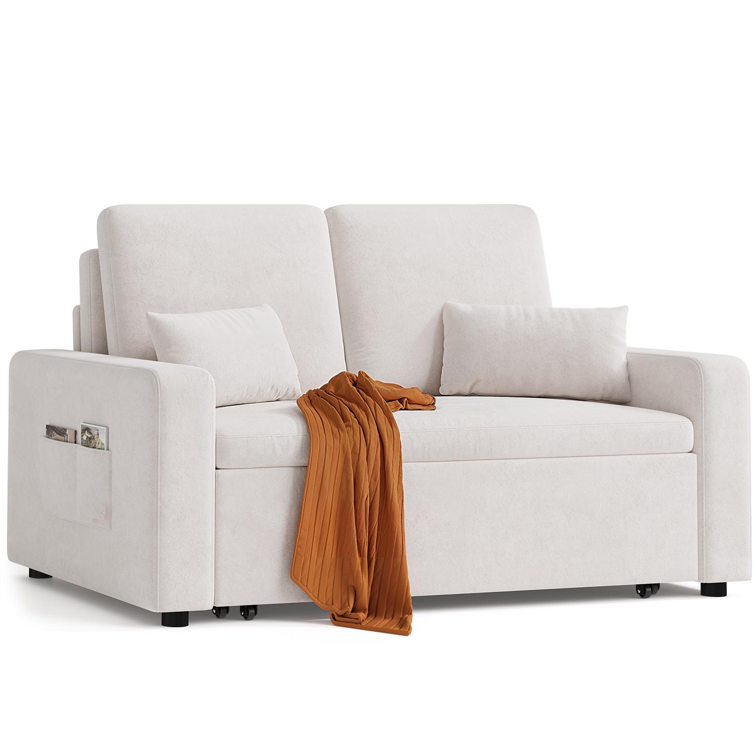 Canapé convertible Bealife AR28 147x82 cm - Lit escamotable - Tissu chenille