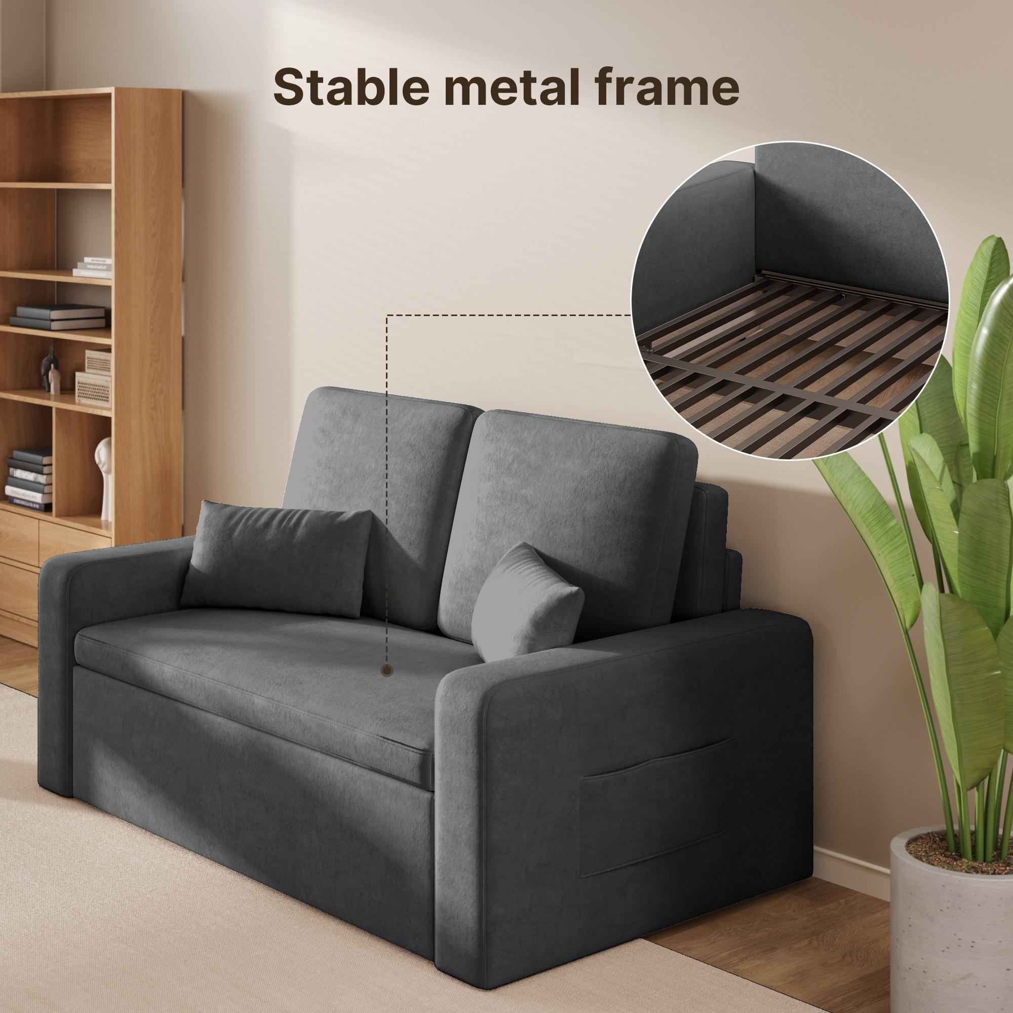Canapé convertible Bealife AR28 147x82 cm - Lit escamotable - Tissu chenille