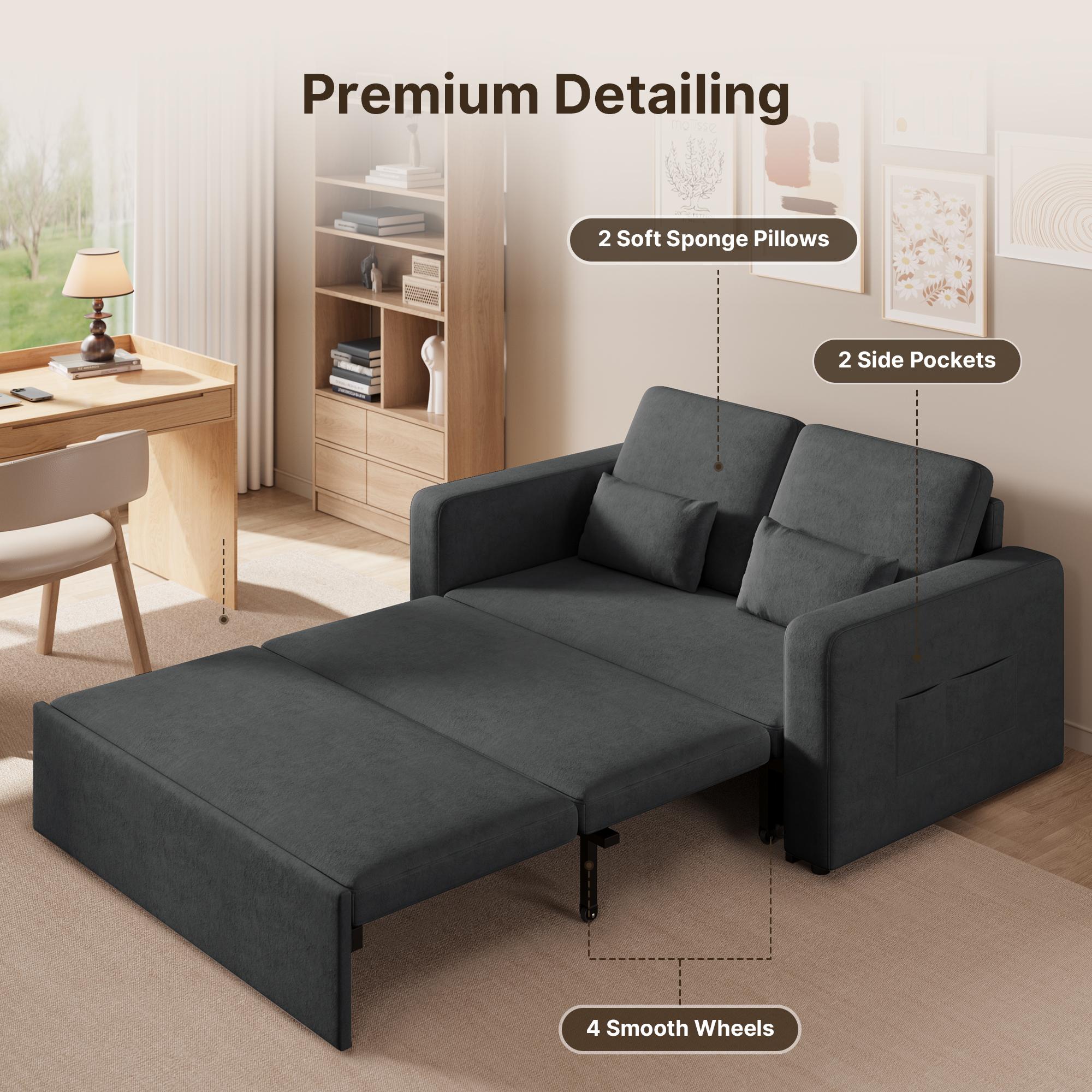 Canapé convertible Bealife AR28 147x82 cm - Lit escamotable - Tissu chenille