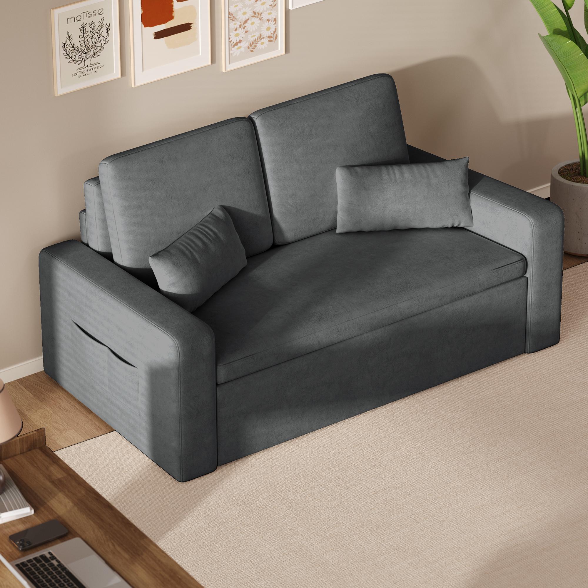 Canapé convertible Bealife AR28 147x82 cm - Lit escamotable - Tissu chenille