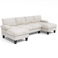 BEALIFE AR103 Canapé d'angle en U convertible, 4 places avec accoudoirs pour salon
